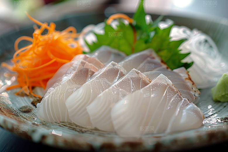 日料生鱼片食材美食摄影图
