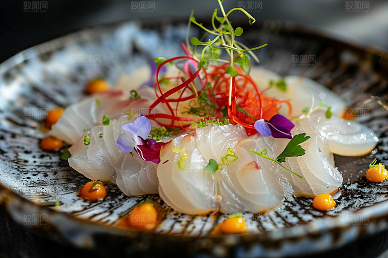 日料生鱼片海鲜新鲜摄影图