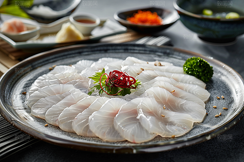日料生鱼片新鲜冰箱摄影图