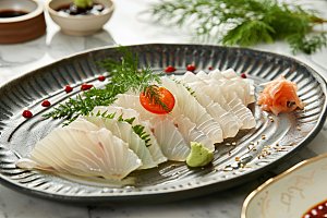 日料生鱼片食材冰箱摄影图