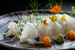 日料生鱼片食材美食摄影图