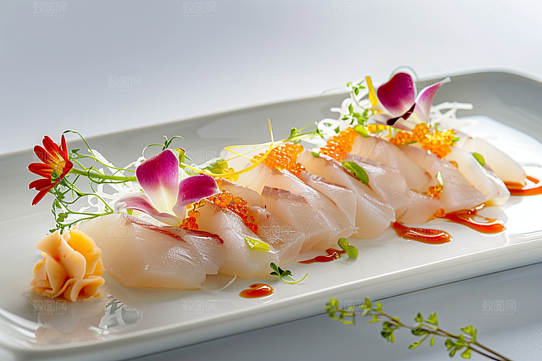日料生鱼片美味鱼生摄影图