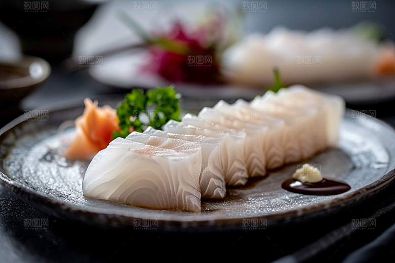 日料生鱼片高清冰箱摄影图