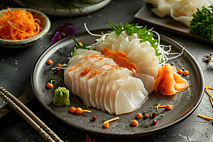 日料生鱼片美味新鲜摄影图
