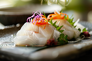 日料生鱼片海鲜美食摄影图