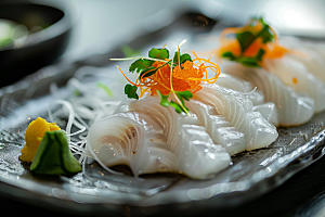 日料生鱼片鱼肉高清摄影图