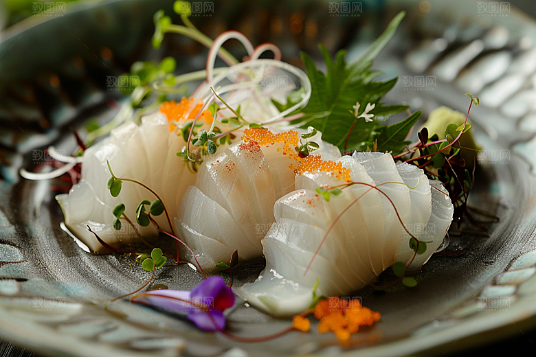 日料生鱼片刺身冰箱摄影图