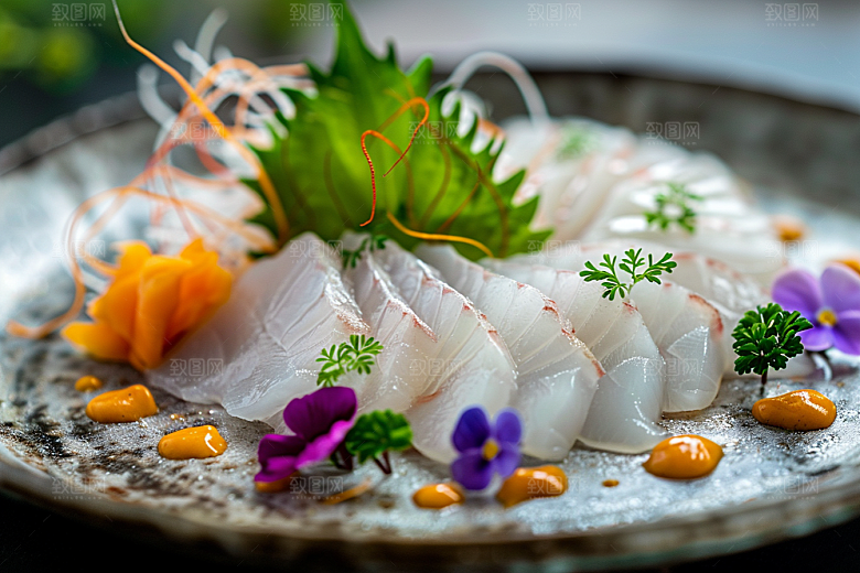 日料生鱼片高清冰箱摄影图
