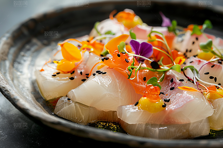 日料生鱼片美味高清摄影图