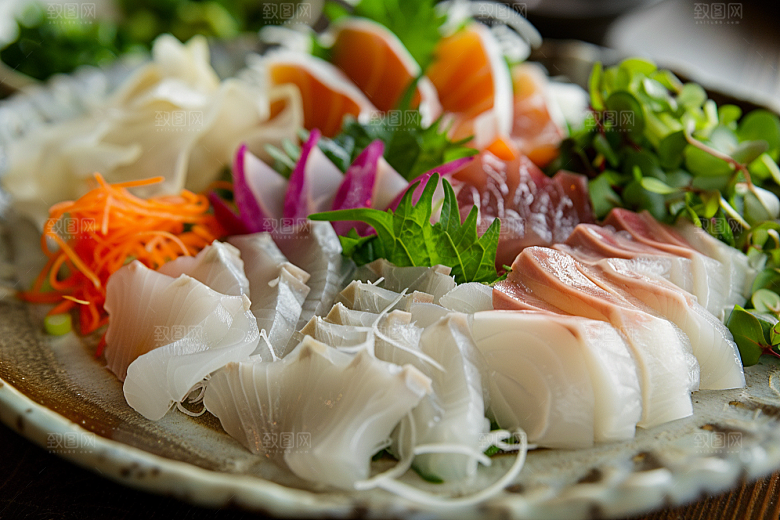 日料生鱼片新鲜刺身摄影图