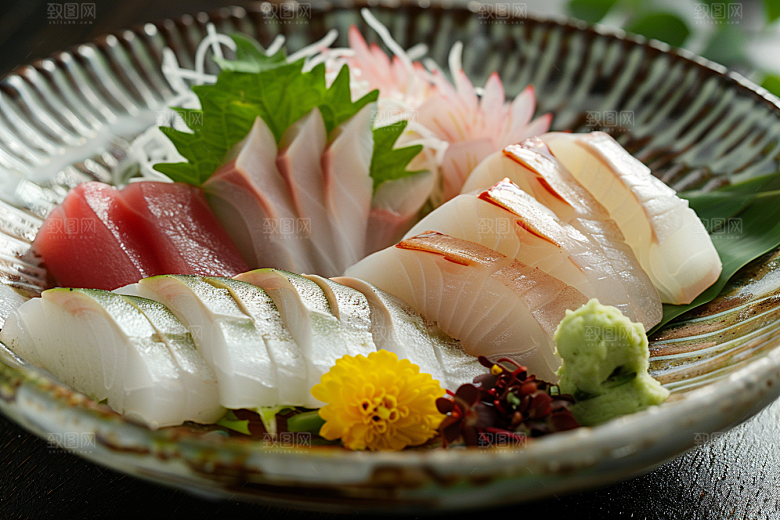 日料生鱼片美味美味摄影图