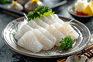 日料生鱼片食材美食摄影图