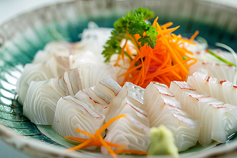 日料生鱼片鱼生刺身摄影图