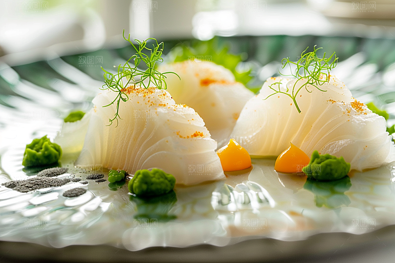 日料生鱼片冰箱食材摄影图