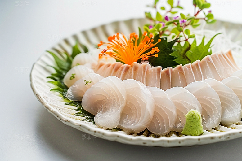 日料生鱼片鱼肉鱼生摄影图