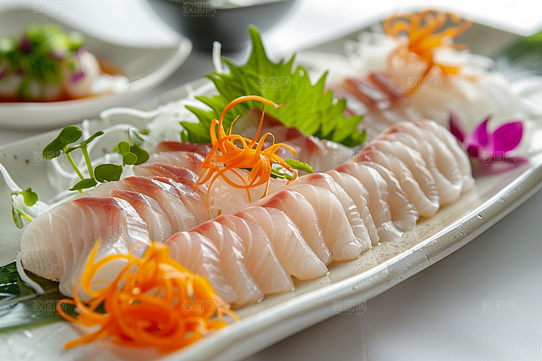 日料生鱼片美食新鲜摄影图