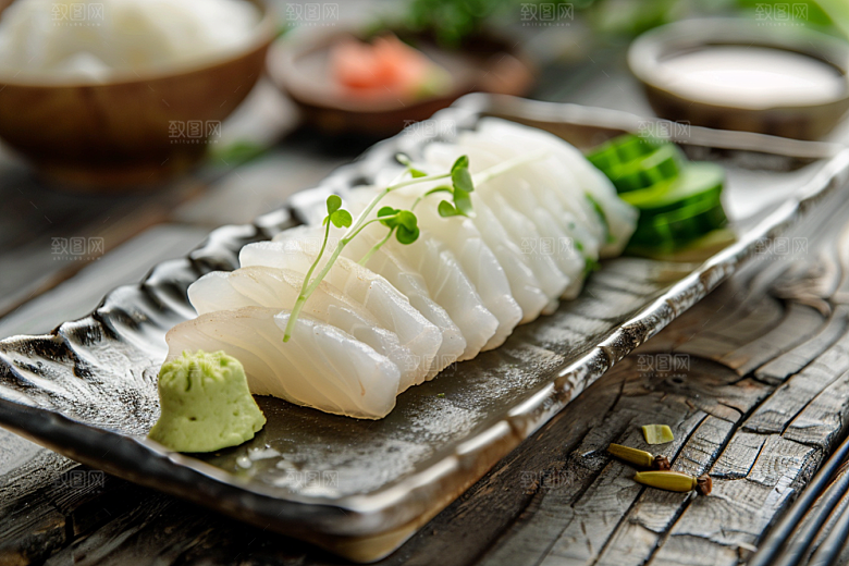 日料生鱼片美味鱼肉摄影图