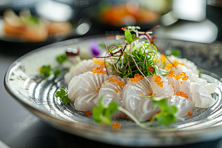 日料生鱼片美食鱼生摄影图