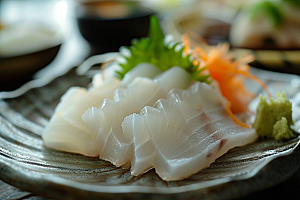 日料生鱼片美食冰箱摄影图