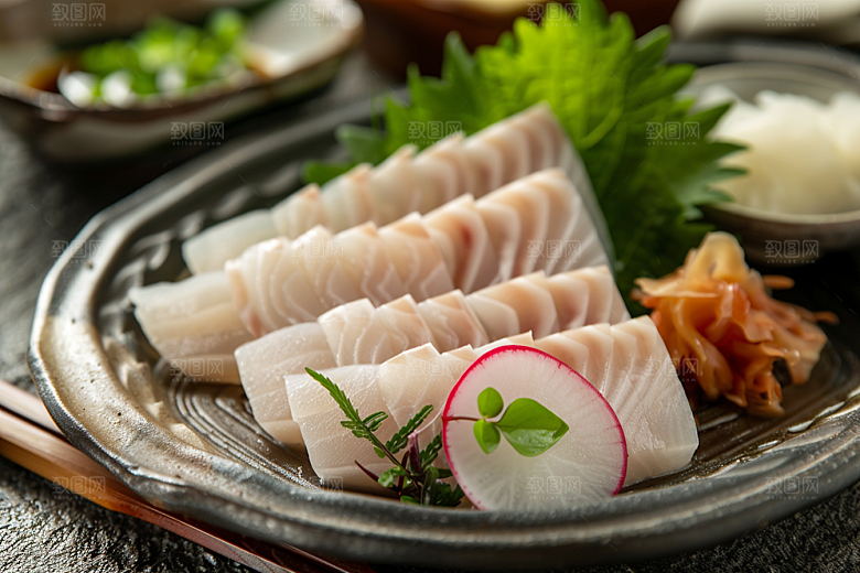 日料生鱼片海鲜鱼生摄影图