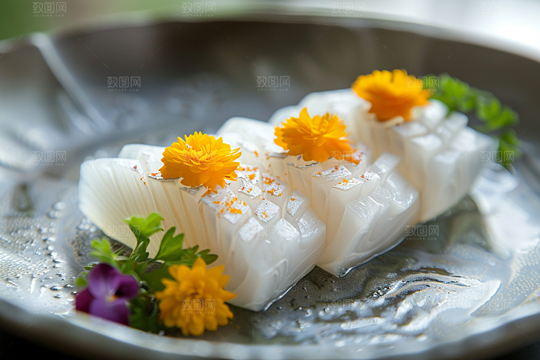 日料生鱼片海鲜鱼肉摄影图