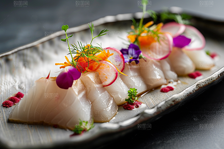 日料生鱼片美味高清摄影图