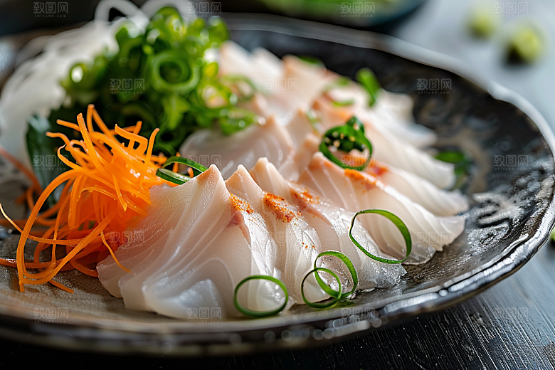 日料生鱼片海鲜冰箱摄影图