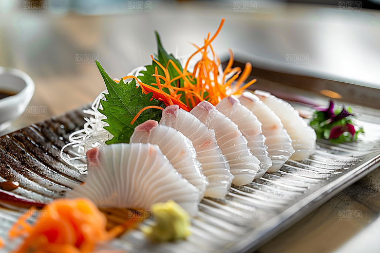 日料生鱼片鱼生冰箱摄影图