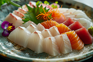 日料生鱼片新鲜美味摄影图