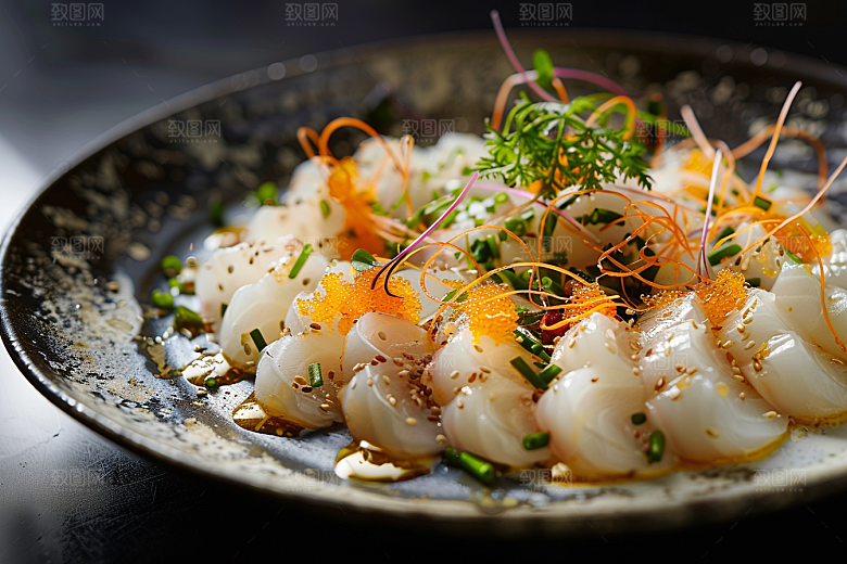 日料生鱼片鱼生美味摄影图