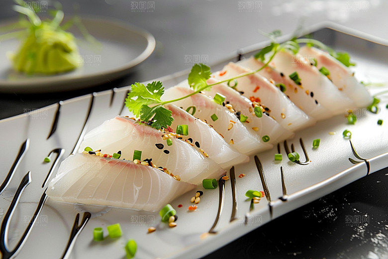 日料生鱼片新鲜美食摄影图
