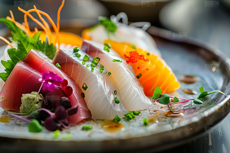 日料生鱼片刺身鱼生摄影图