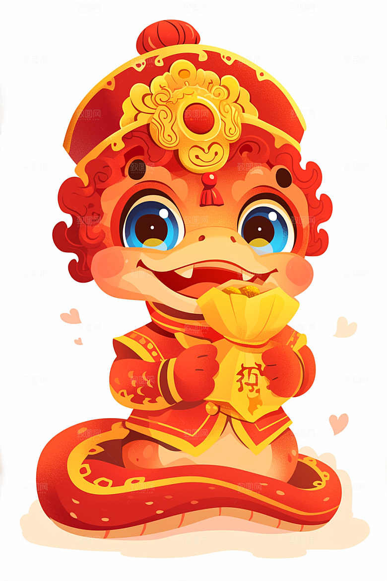 蛇年年画高清二十四生肖插画