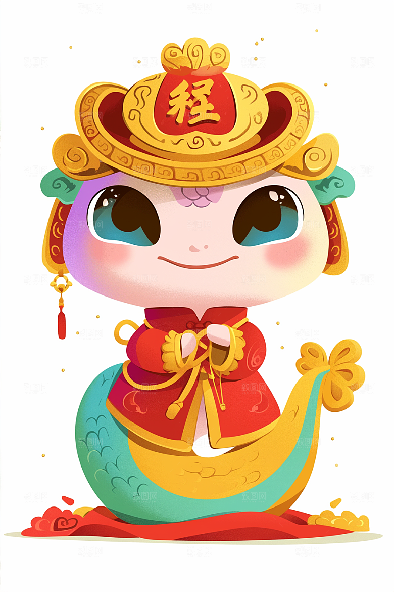 蛇年年画高清二十四生肖插画
