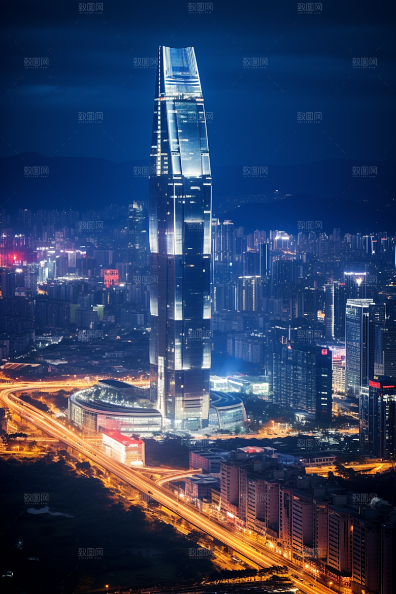 深圳城市风光风景现代化摄影图