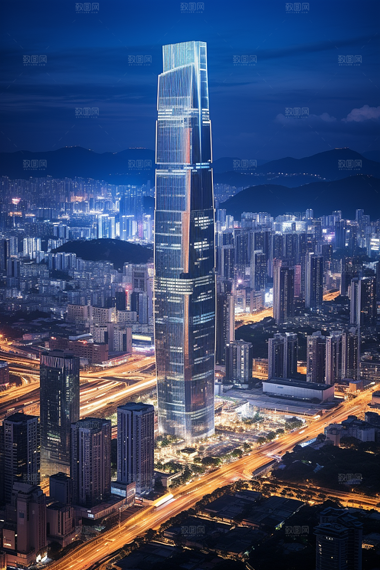 深圳城市风光经济特区旅游摄影图