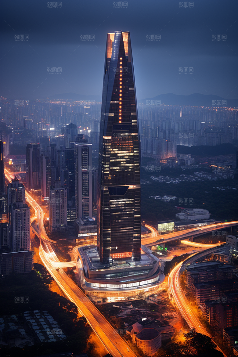 深圳城市风光旅游现代化摄影图