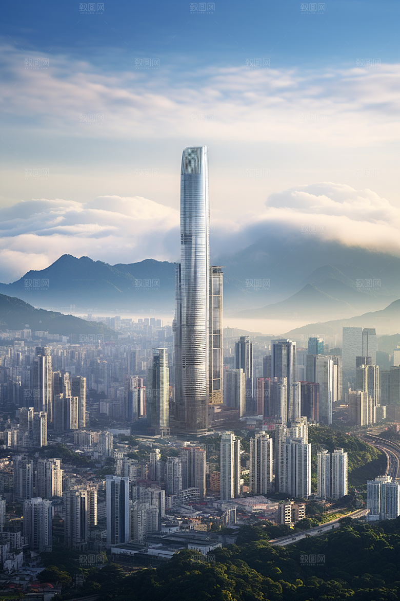 深圳城市风光都市地标摄影图