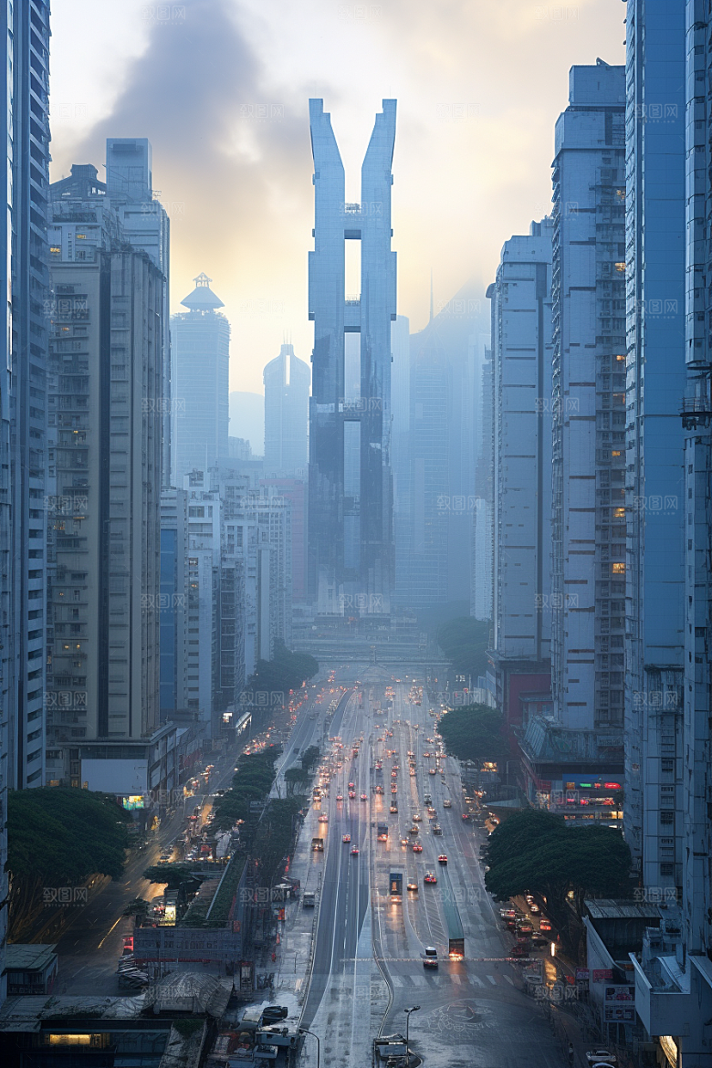 深圳城市风光都市新城摄影图