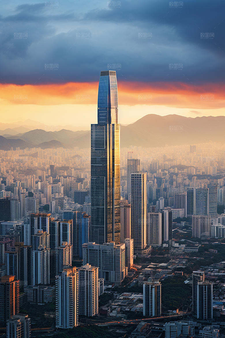深圳城市风光经济特区新城摄影图