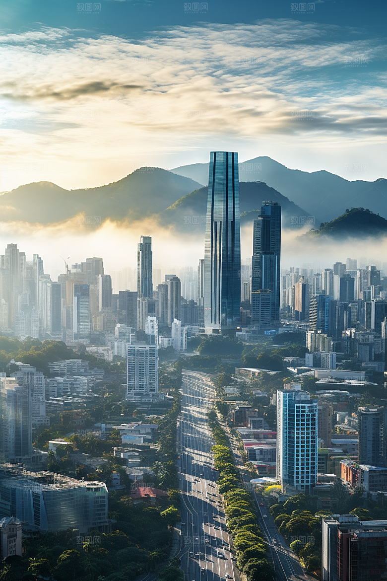 深圳城市风光旅游地标摄影图