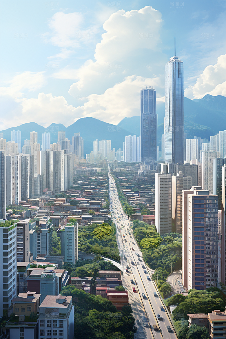 深圳城市风光经济特区旅行摄影图