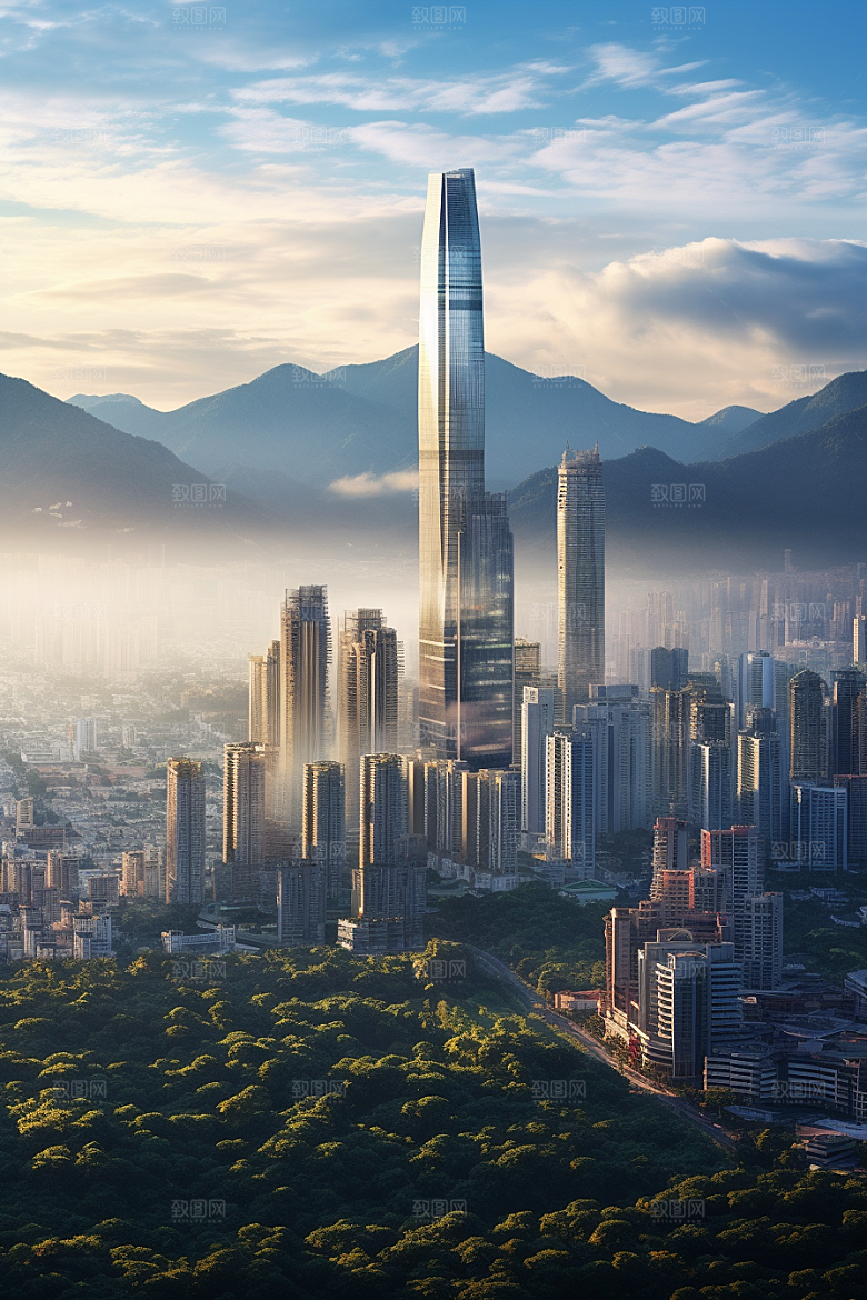 深圳城市风光国内游现代化摄影图