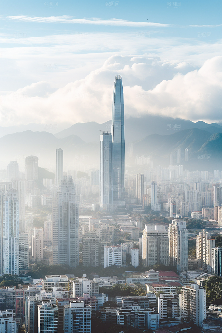 深圳城市风光旅行现代化摄影图