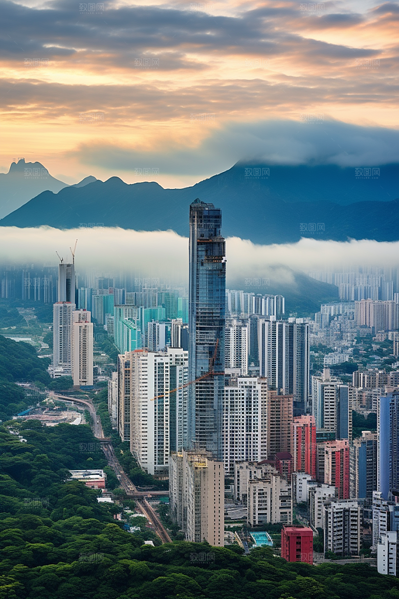 深圳城市风光高清经济特区摄影图