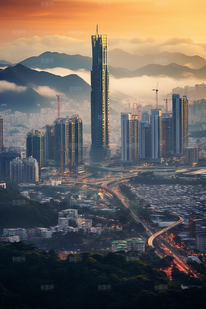 深圳城市风光高清现代化摄影图