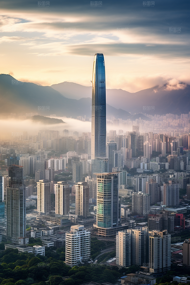 深圳城市风光都市高清摄影图