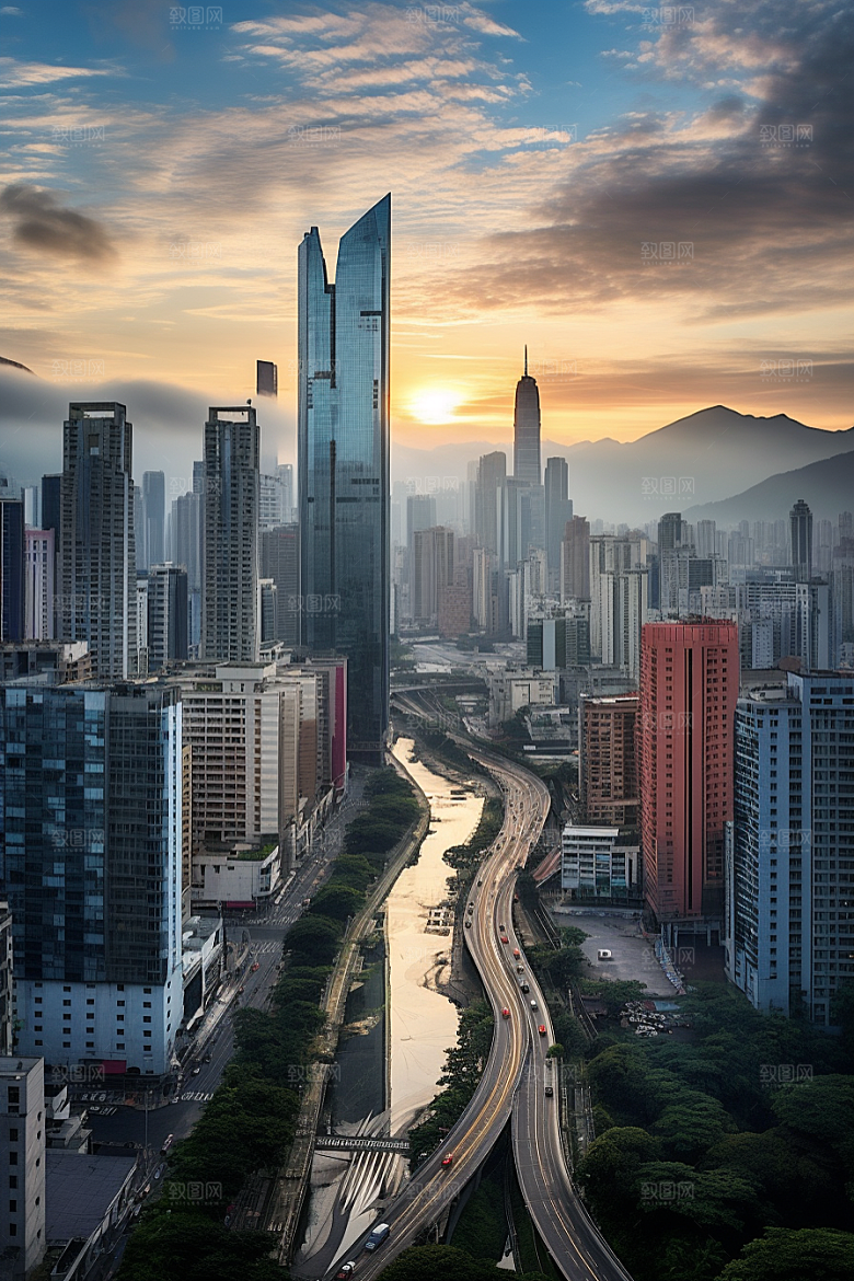 深圳城市风光高清地标摄影图