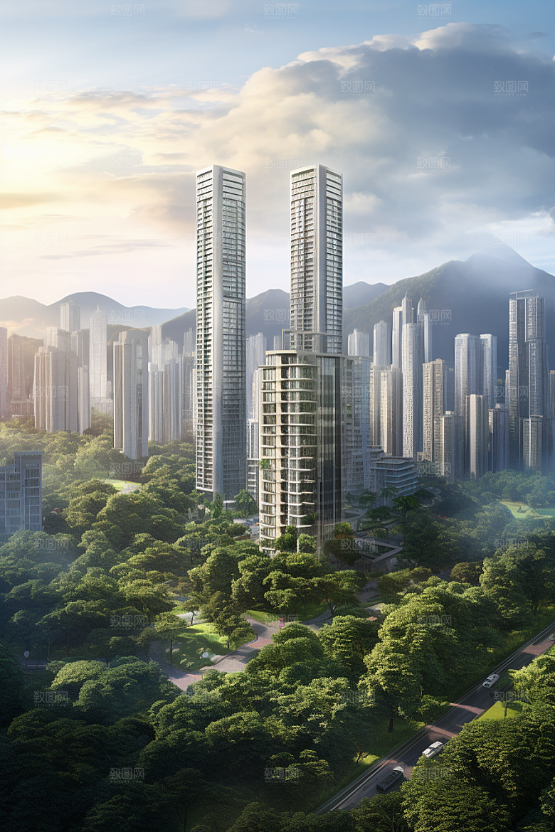 深圳城市风光新城高清摄影图
