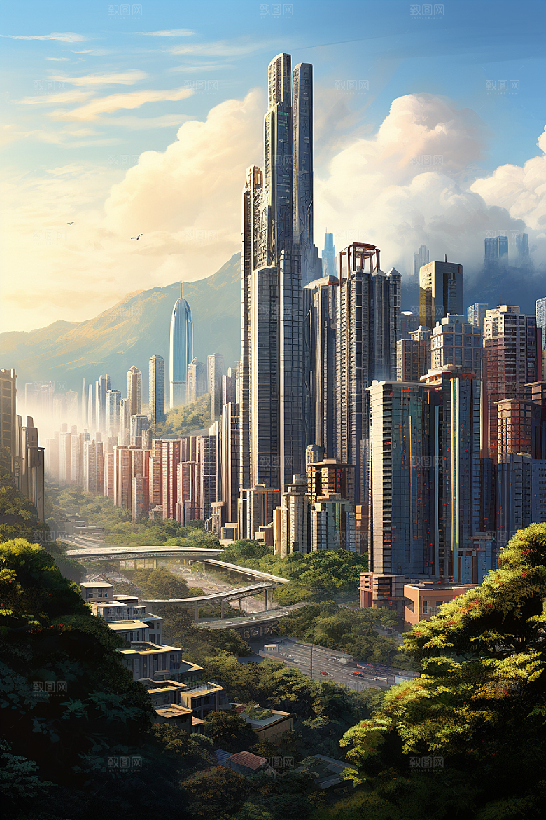 深圳城市风光现代化高清摄影图
